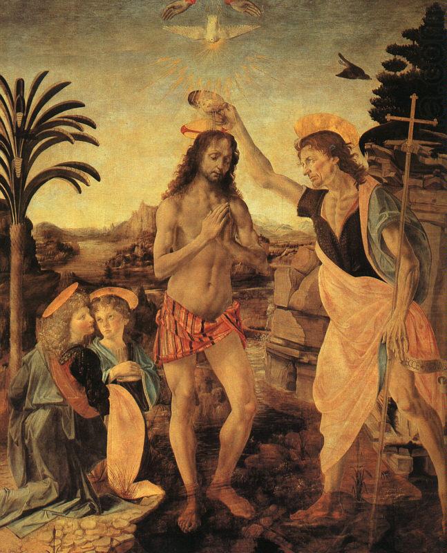  Leonardo  Da Vinci The Baptism of Christ china oil painting image